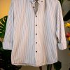White With Blue Striped Shirt