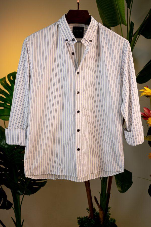 White With Blue Striped Shirt