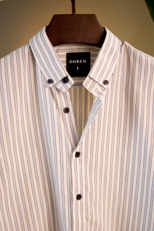 White With Blue Striped Shirt