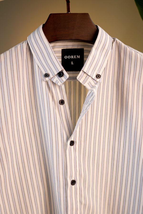 White With Blue Striped Shirt