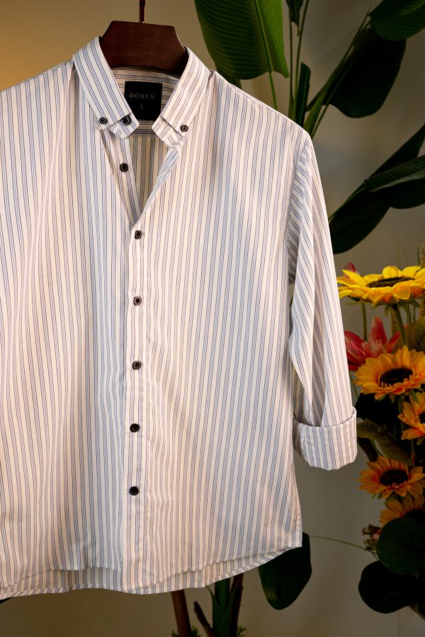 White With Blue Striped Shirt