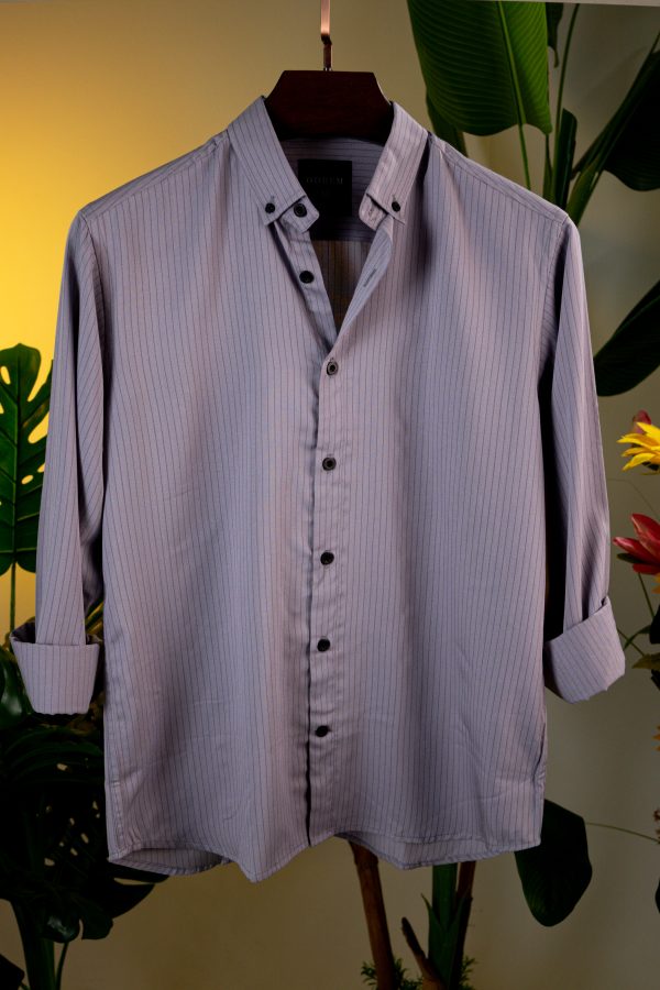Dark Charcoal With Silver Striped Shirt