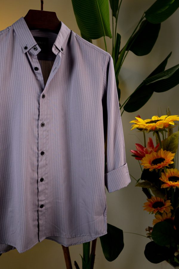 Dark Charcoal With Silver Striped Shirt
