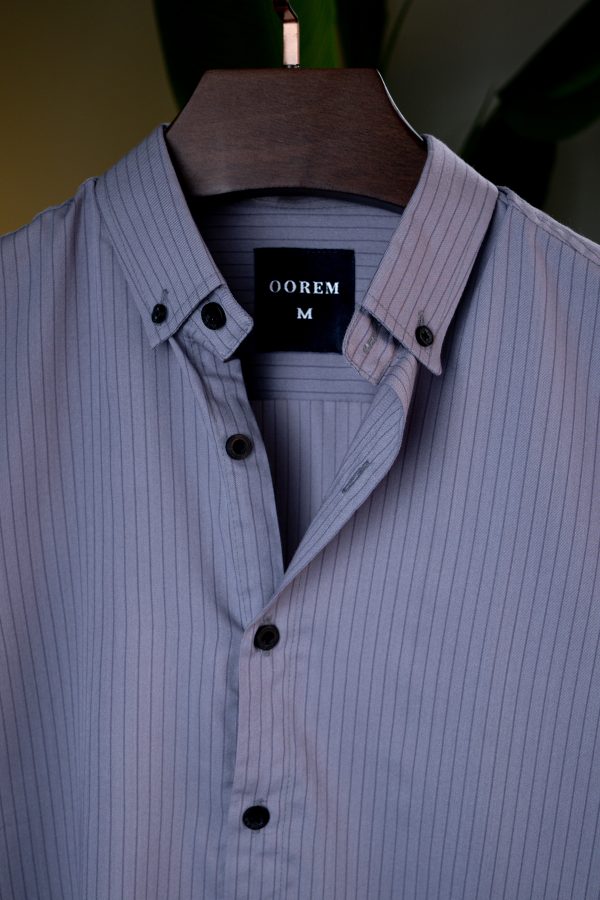 Dark Charcoal With Silver Striped Shirt